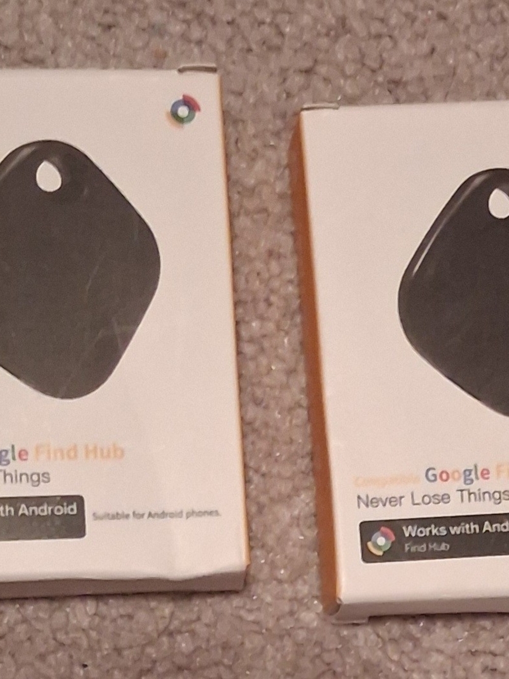 google Find Hub Tracker - Black Tag-style Bluetooth Locator